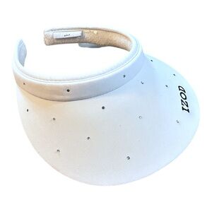 IZOD White Visor with Sparkling Rhinestones EUC